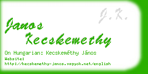 janos kecskemethy business card