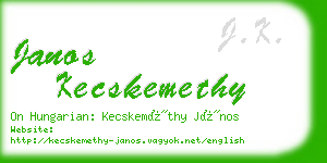 janos kecskemethy business card